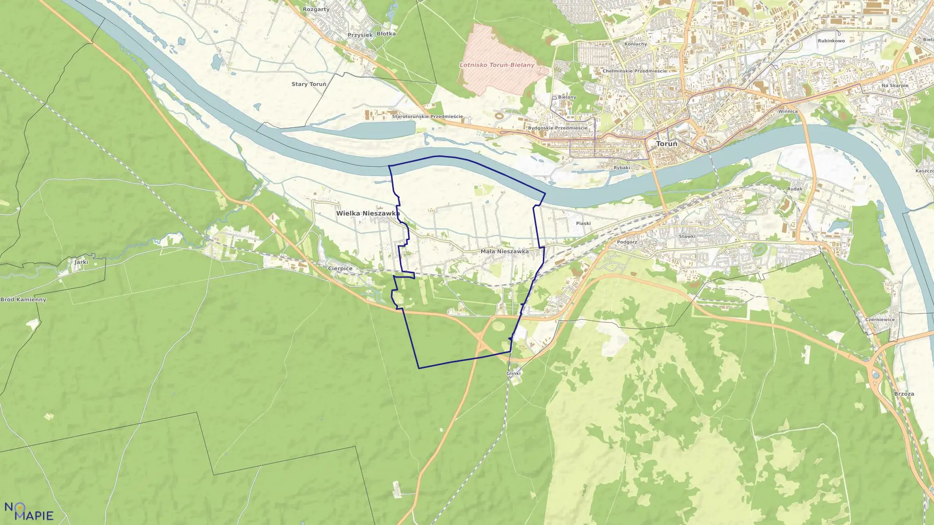 Mapa obrębu Mała Nieszawka w gminie Wielka Nieszawka